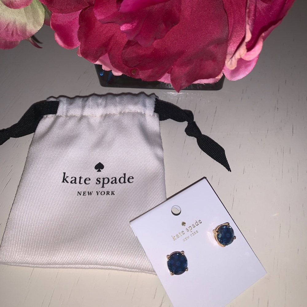 Navy Stud Earrings